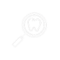 Tooth in magnifying glass icon