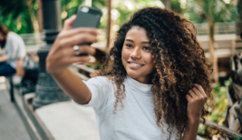 Young woman taking a selfie